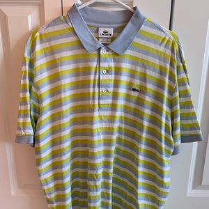 Blue, Green, White Lacoste Polo